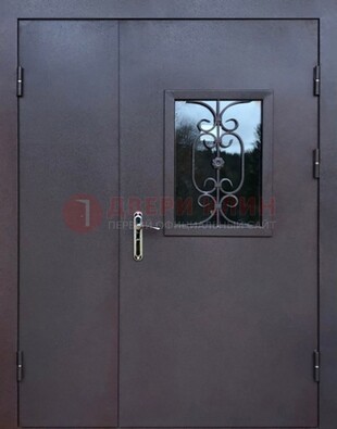 Тамбурная дверь Порошок со стеклом и ковкой ДТМ-48 в Севастополе