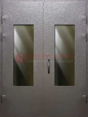 Серая тамбурная дверь со стеклянными вставками ДТМ-8 в Севастополе