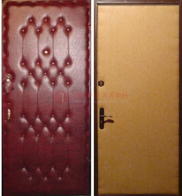 Бордовая металлическая дверь с винилискожей ДВ-1 в Севастополе