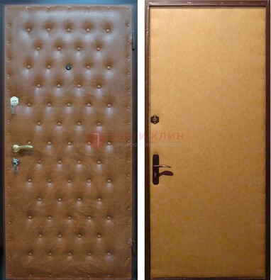 Желтая железная дверь с винилискожей ДВ-2 в Севастополе
