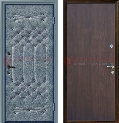 Серая металлическая дверь с винилискожей ДВ-35 в Севастополе