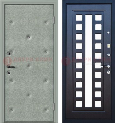 Серая железная дверь с винилискожей ДВ-40 в Рязани