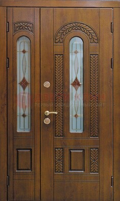 Темная стальная дверь с виноритом и стеклом ДВТ-179 в Севастополе