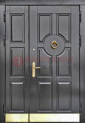 Черная металическая дверь с виноритом для дома ДВТ-241 в Севастополе