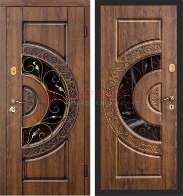 Металлическая дверь с виноритом и панелью Золотой Дуб ДВТ-71 в Севастополе