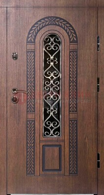 Стальная коричневая дверь с виноритом и МДФ ДВТ-81 в Севастополе