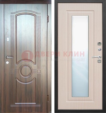 Светло-коричневая дверь c виноритом с узором и филенчатой МДФ ДЗ-120 в Севастополе
