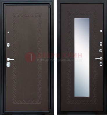 Темная стальная дверь с зеркалом ДЗ-20 в Севастополе