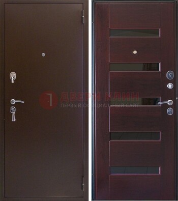 Темная железная дверь с зеркалом ДЗ-42 в Севастополе