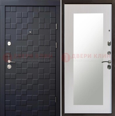 Черная стальная дверь МДФ и зеркалом ДЗ-50 в Севастополе