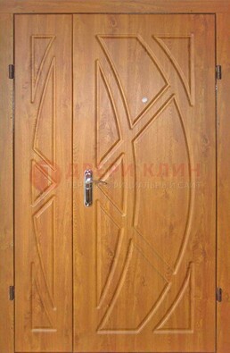 Полуторная металлическая дверь с МДФ золотой дуб ПЛ-17 в Севастополе