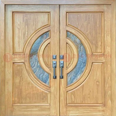 Двухстворчатая металлическая дверь с витражом ВЖ-11 в Севастополе
